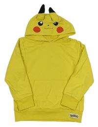 Žlutá mikina s kapsou a kapucí - Pikachu