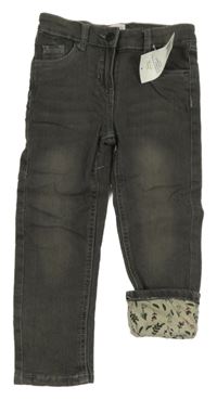 Nové - tmavošedé skinny teplákové podšité rifle POCOPIANO