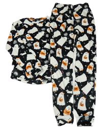 Černé plyšové pyžamo s duchy Originals