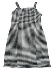 Černo-bílo/světlešedé vzorované šaty se třpytkami PRIMARK