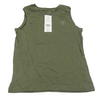 Nové - khaki tílko s výšivkou F&F