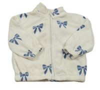 Smetanová fleecová propínací mikina s mašličkami St. Bernard