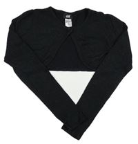 Černé melírované propínací svetrové bolérko se třpytkami H&M