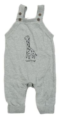 Šedé melírované pletené laclové kalhoty se žirafou F&F