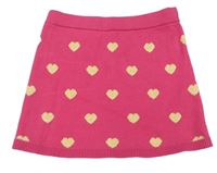 Růžová pletená sukně se srdíčky Primark