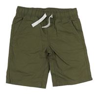 Khaki plátěné kraťasy C&A