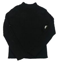 Černý žebrovaný svetr se stojáčkem Matalan