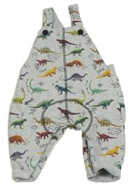 Šedé melírované laclové tepláky s dinosaury Next