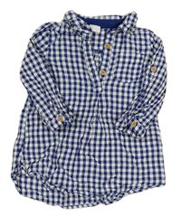 Modro-bílé kostkované košilové šaty H&M