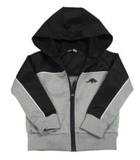 Černo-šedá sportovní propínací mikina s kapucí zn. Pep&Co