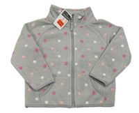 Nové - Šedá melírovaná puntíkatá fleecová propínací mikina Primark