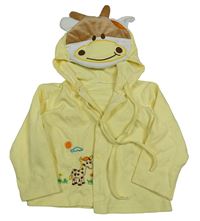 Žlutá lehká propínací mikina s kapucí - žirafa