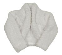 Bílé vzorované chlupaté podšité bolerko