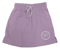 Levandulová tepláková sukně s nápisem a srdcem Y.F.K.