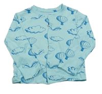 Světlemodré propínací triko s balóny a mraky