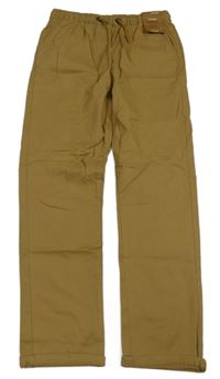 Nové - Hnědé plátěné chino kalhoty Dunnes