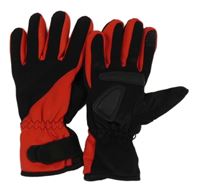 Černo-červené prstové funkční rukavice Crane