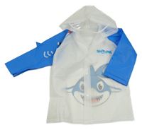 Bílo-modrá pláštěnka s Baby Sharkem a kapucí