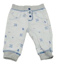 Bílé tepláky s nápisy a obrázky Ergee