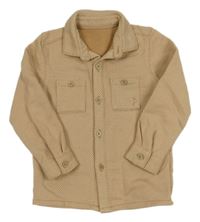 Hnědá vzorovaná tepláková košilová bunda George