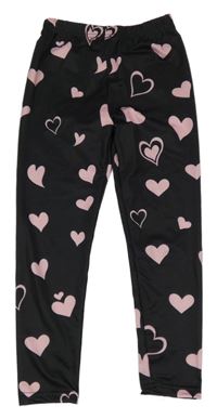Černé legíny se srdíčky Shein