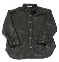 Černá koženková košilová bunda Zara