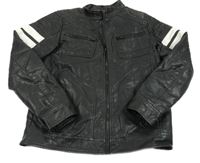 Černá koženková zateplená bunda Chapter Young