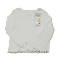 Nové - Bílé žebrované triko Primark