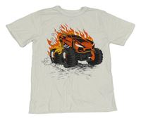 Bílé tričko s monster truckem