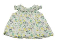 Bílá květovaná šatová tunika Primark