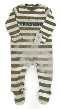 Nové - Khaki-bílý pruhovaný overal s nápisem George