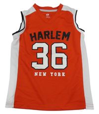 Červeno-bílé sportovní tílko s číslem H&M