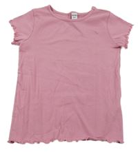 Starorůžové žebrované tričko Dopodopo