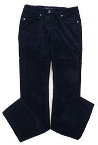 Tmavomodré manšestrové skinny kalhoty Esprit