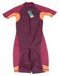 Nové - Vínovo-fuchsiovo-neonově oranžový nepromokavý neopren Nabaiji