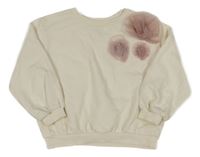 Bílá oversize mikina s 3D květy H&M