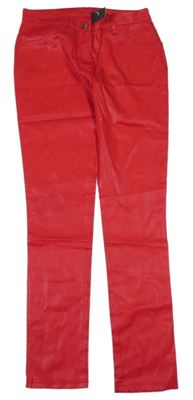 Nové - Červené lesklé skinny kalhoty