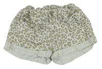 Béžové riflové kraťasy s leopardím vzorem H&M