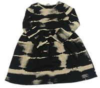 Černo-béžové vzorované šaty H&M