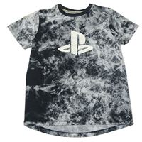 Černo-šedé vzorované tričko s PlayStationPrimark