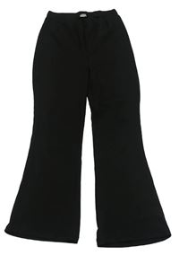 Černé žebrované flare legíny River Island