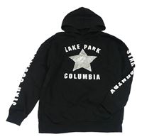 Černá mikina s nápisem a hvězdou a kapucí H&M