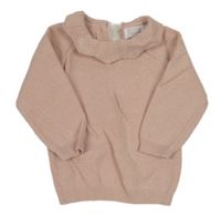 Světlerůžový lehký svetr s límečkem Primark