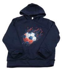 Tmavomodrá mikina s míčem a kapucí 