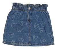 Modrá riflová sukně se srdíčky Primark