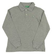 Šedé melírované polo triko Benetton