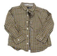 Tmavomdoro-okrová kostičkovaná košile Next