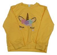 Žlutá mikina s jednorožcem shein