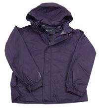 Fialová šusťáková nepromokavá bunda s logem a kapucí Mountain Warehouse
