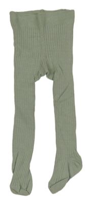 Zelené žebrované punčocháče 